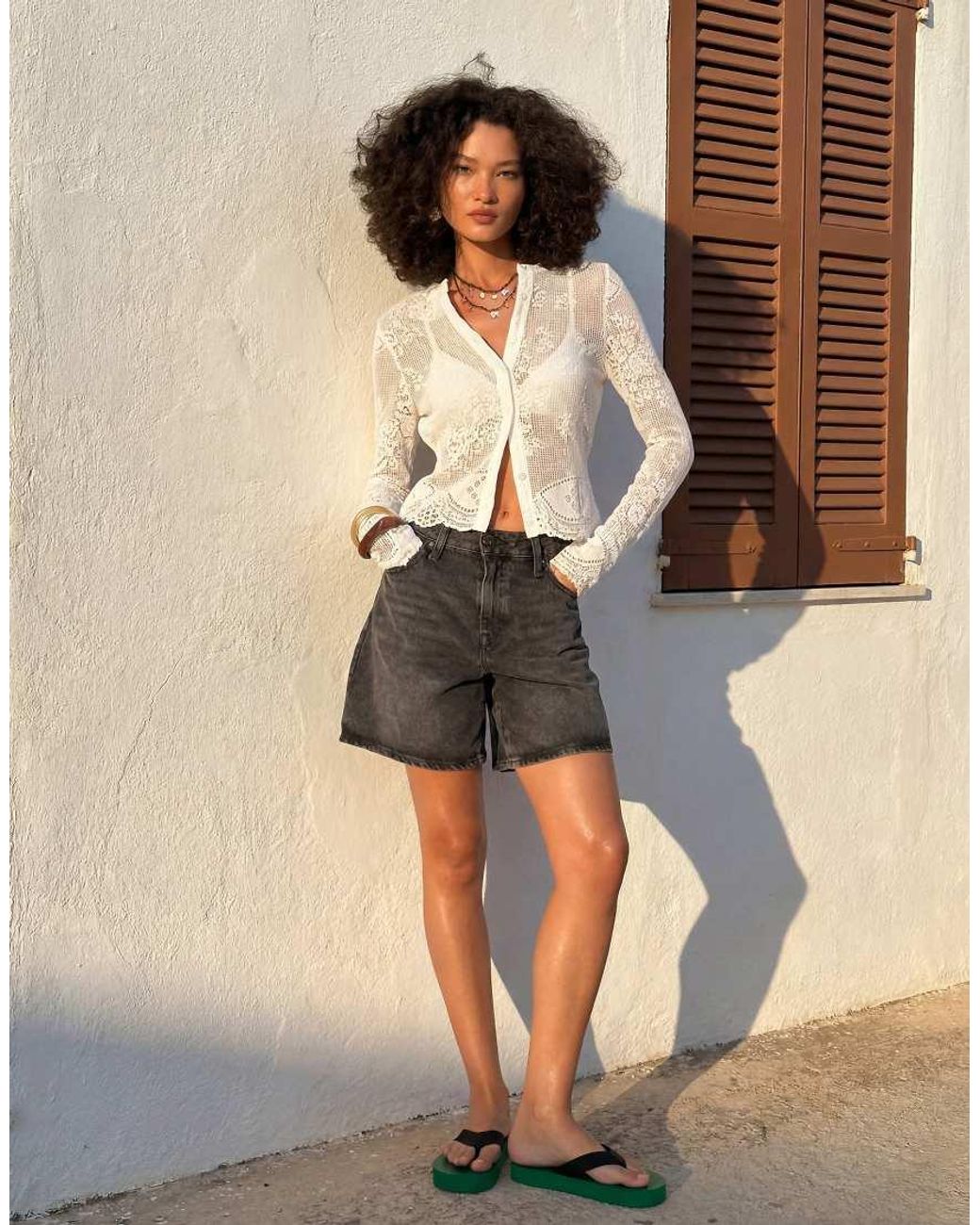 Levi's Blue High Waisted baggy Denim Shorts