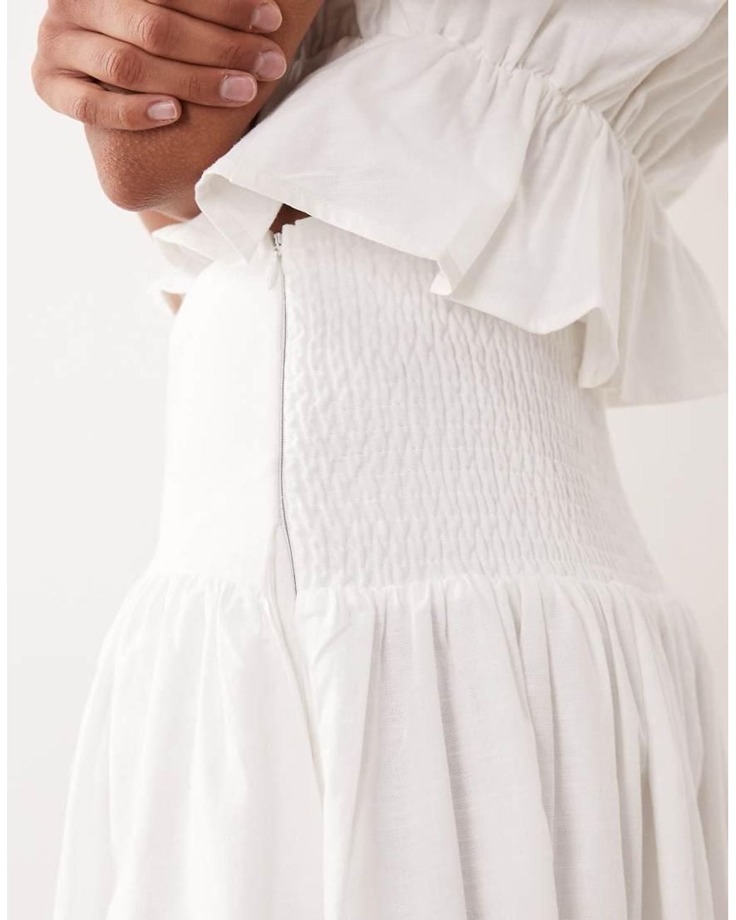 SNDY'S Natural Linen & Cotton Blend Drop Waist Maxi Skirt Co-Ord