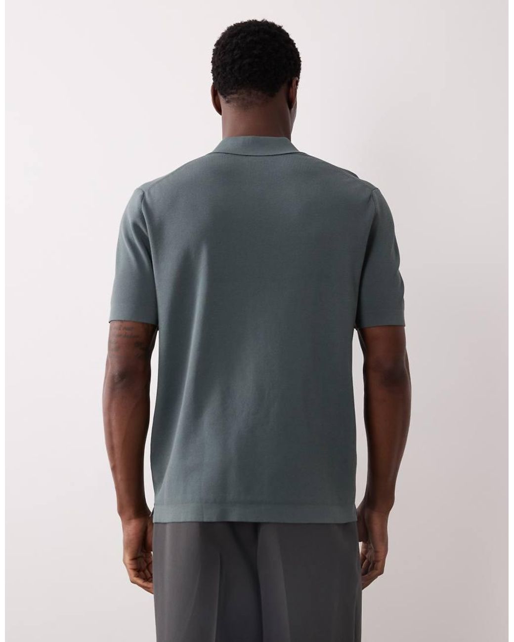 Mango Blue Performance Fine Knit Thermo-regulating Quarter Zip T-shirt for men