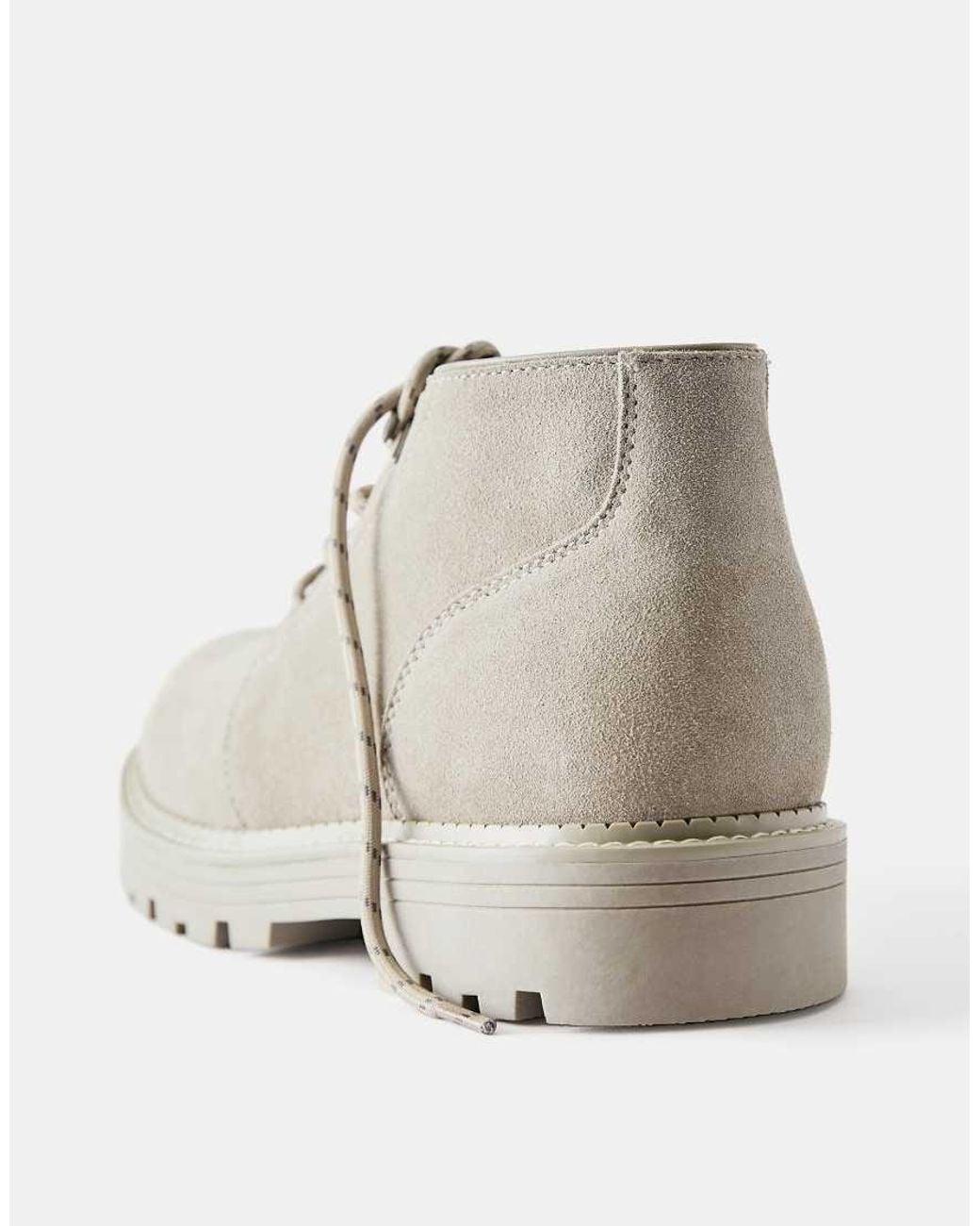 Pull&Bear White Leather Lace-up Boots for men