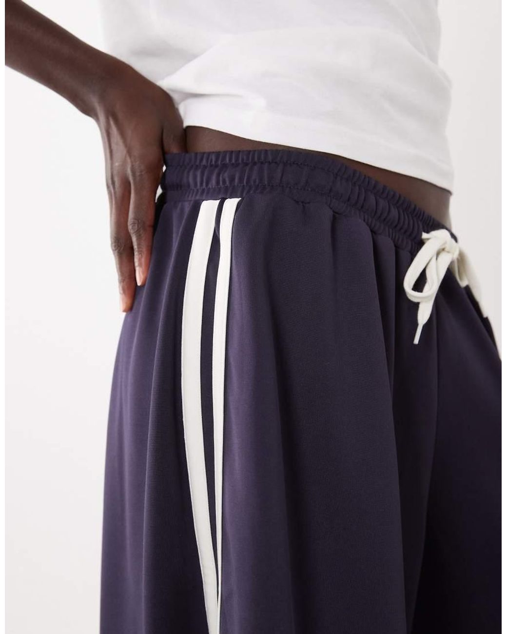 ASOS Blue Oversized Shorts With Side Stripe