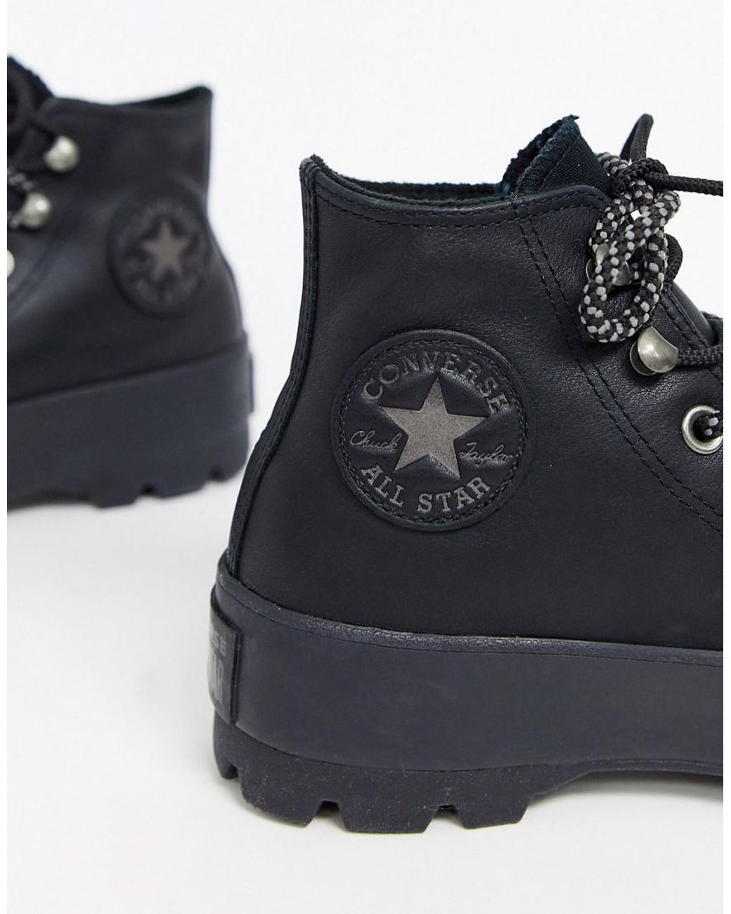 Converse Goretex Leather Chuck Taylor Hi Chunky Sole Hiker Boots in Black |  Lyst