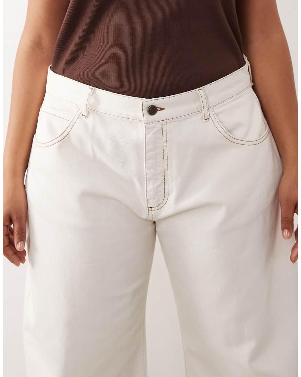 ARRANGE Brown Curve Tova Tapered Curved Leg Jean With Roll Hem