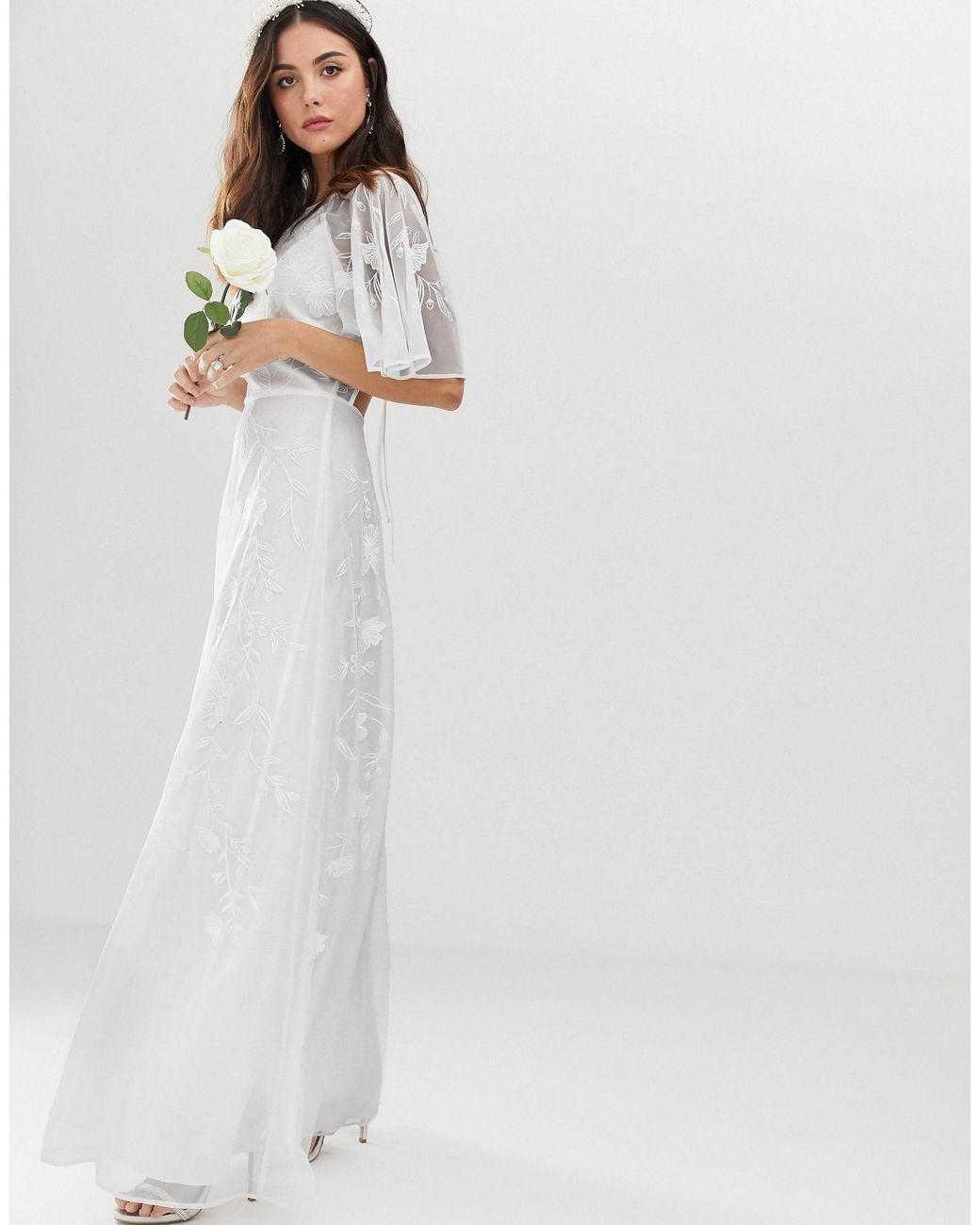 asos edition embroidered bodice wedding maxi dress