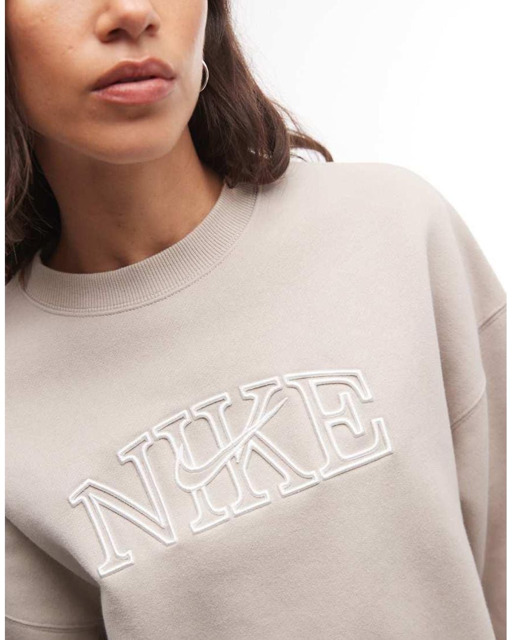 Nike Natural Studio Fleece Mid-Weight Graphic Print Sweat