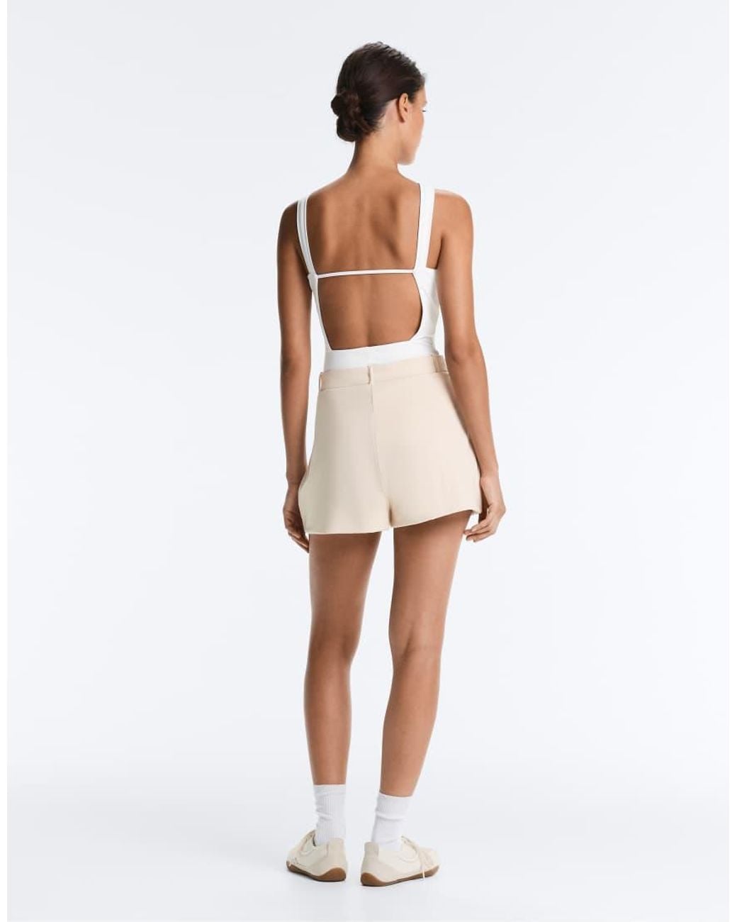 Oysho White Comfortlux Open-Back Body