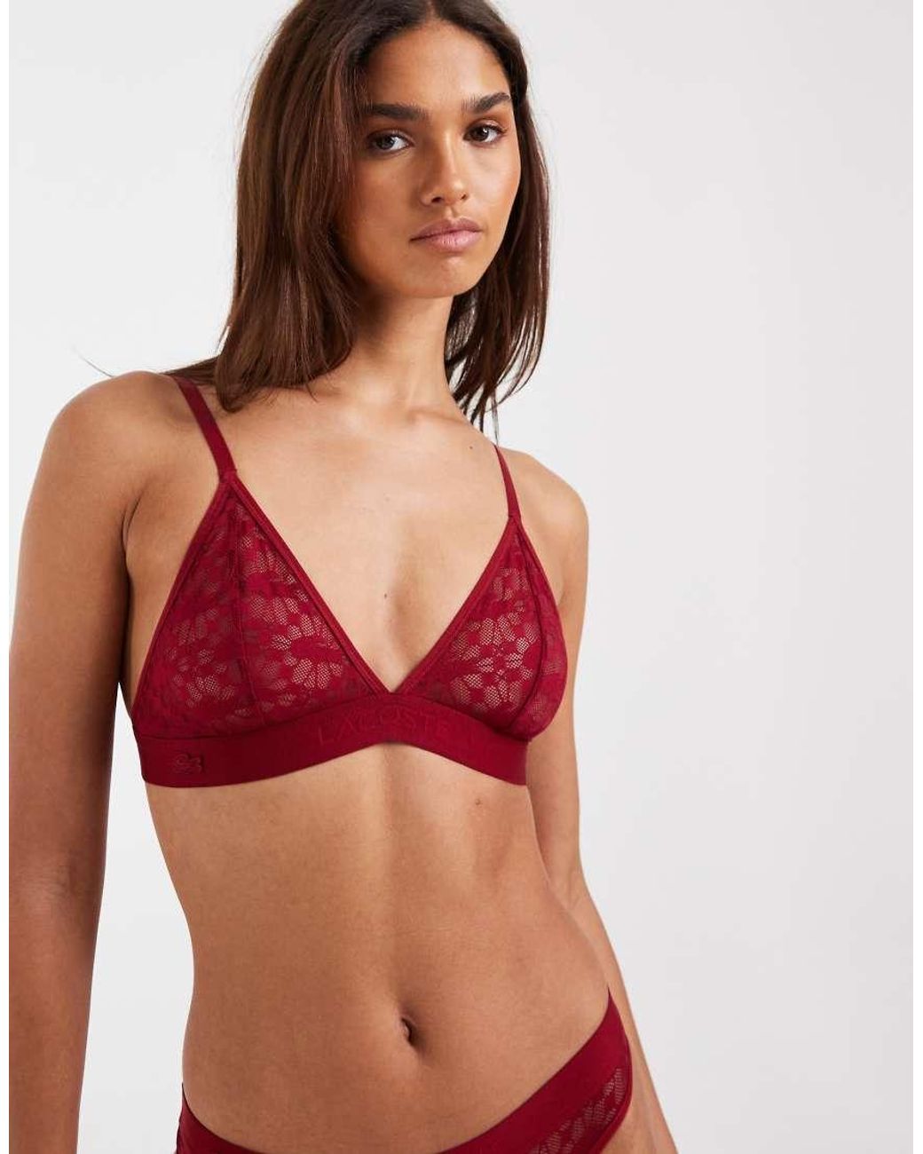 Lacoste Red Lace Bra