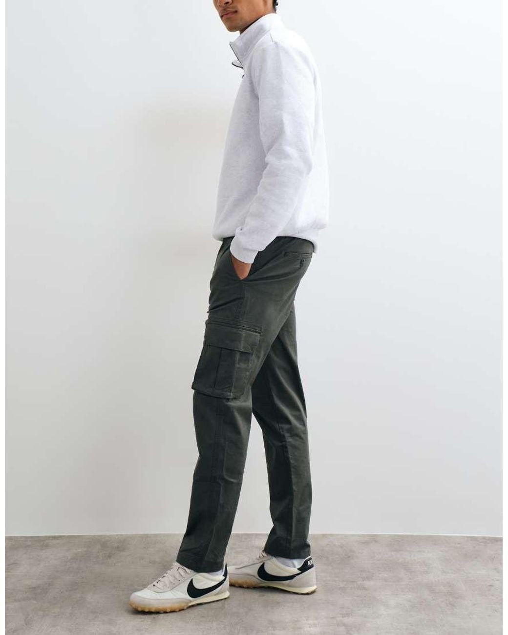 Mango White Teen Straight Cargo Trouser for men
