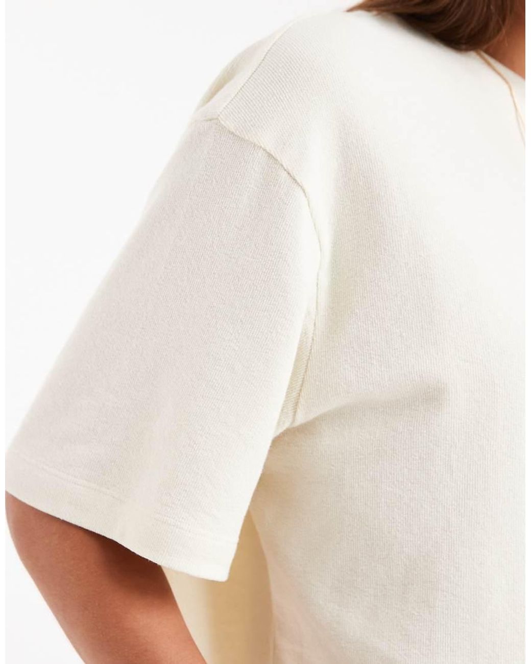 ASOS White Textured Jersey Boxy Crop T-shirt