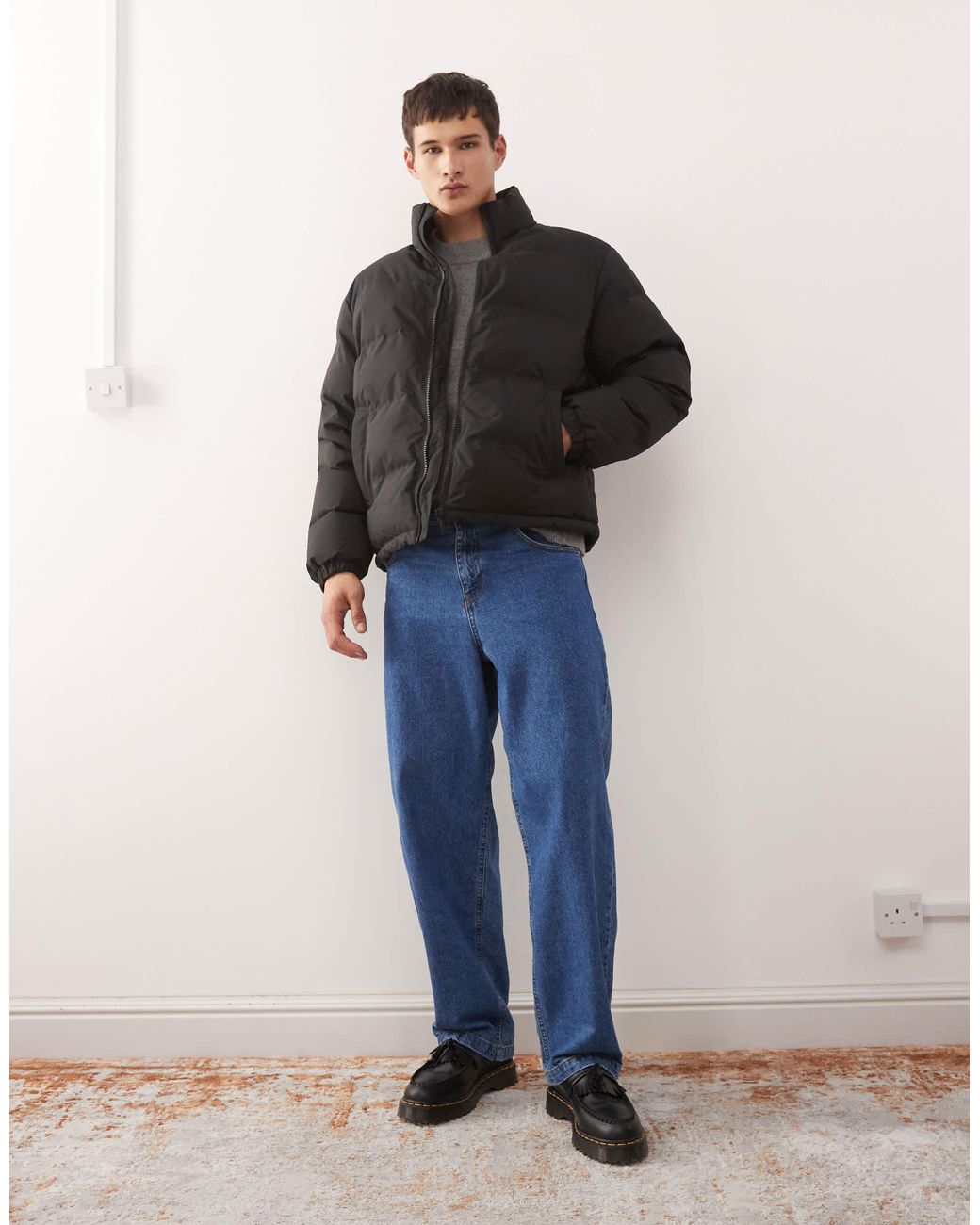 Weekday Black Cole Puffer Jacket for men