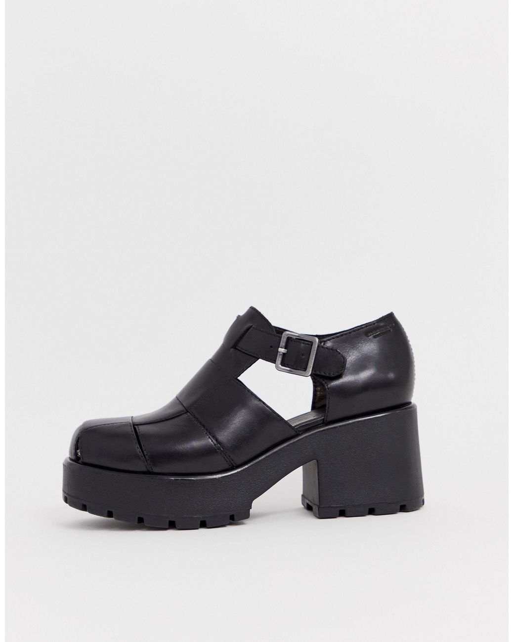 Vagabond Shoemakers Dioon Black Leather Chunky Heeled Shoes Lyst