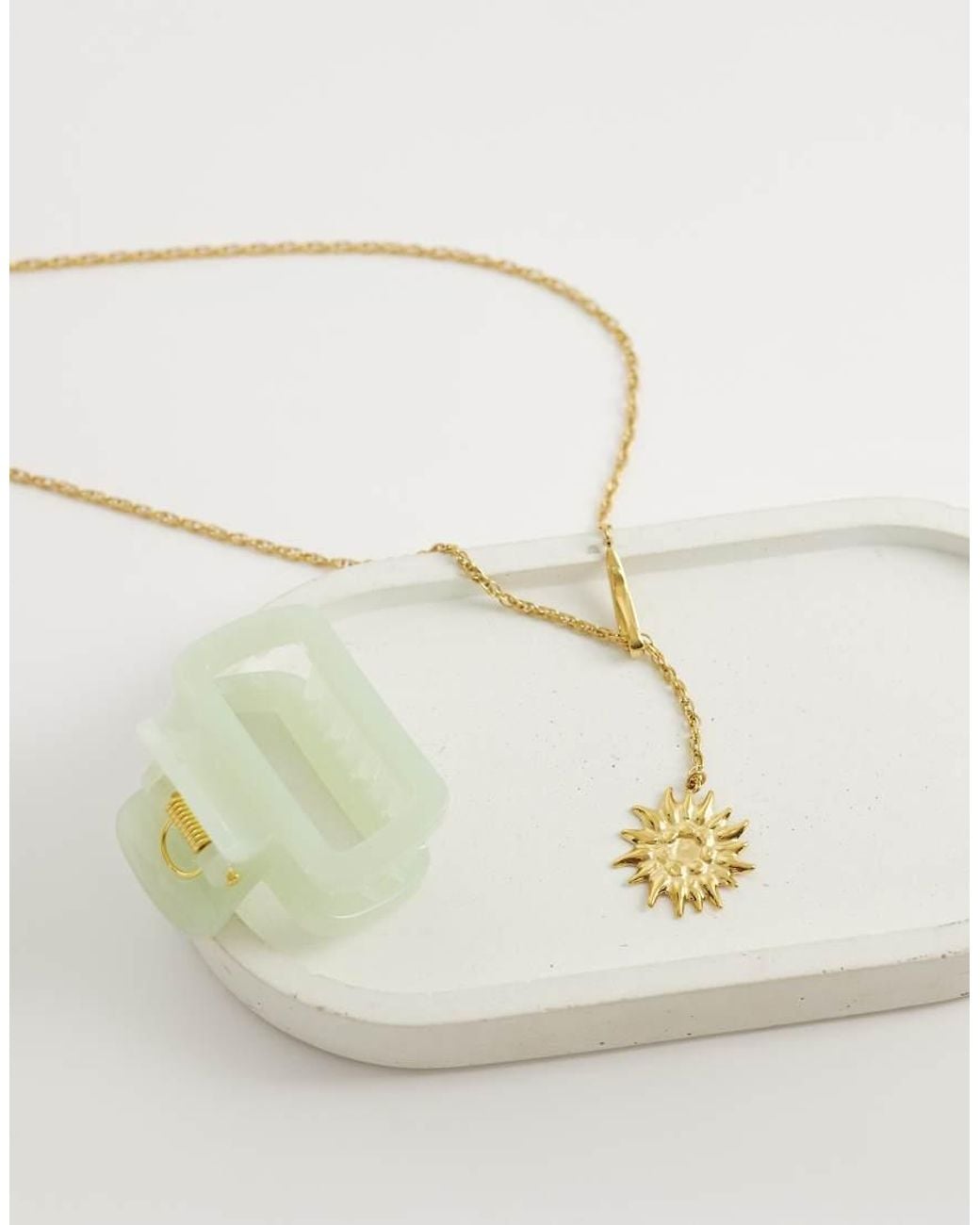 ASOS White Waterproof Stainless Steel Sun Pendant Necklace for men