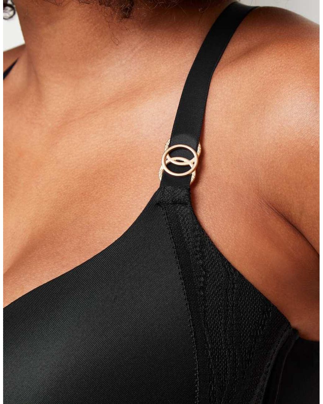 KBX Black Charlotte Underwired Padded Plunge Bra