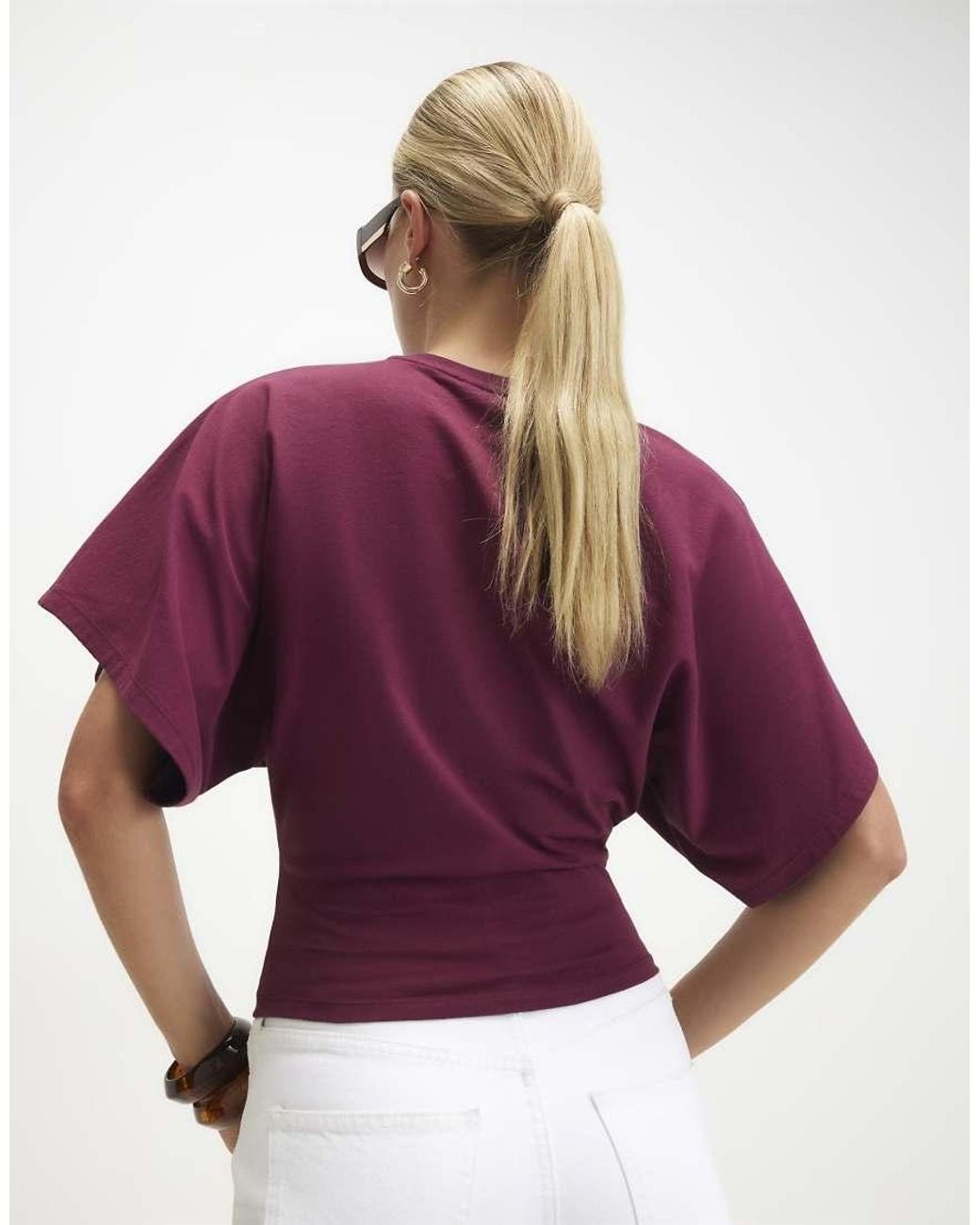 River Island Purple Cotton Kimono T-Shirt