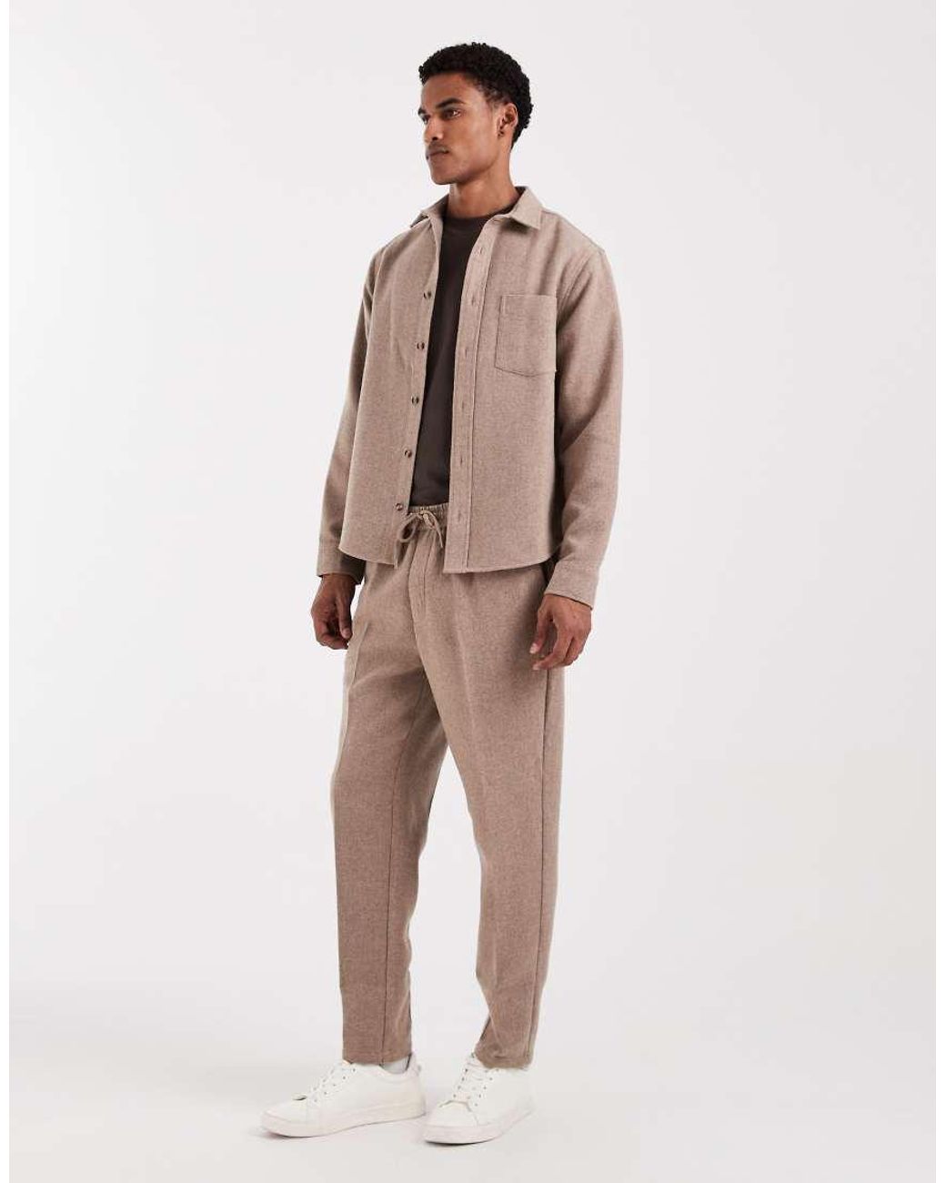 Camicia Giacca Testurizzata di ASOS in Natural da Uomo