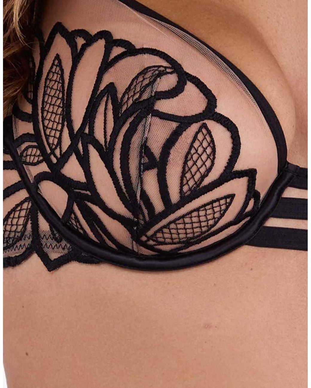 Playful Promises Brown Lilith Graphic Embroidery Bra