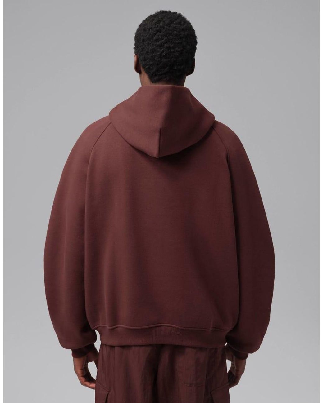 Nike Red Jordan Brooklyn Oversized Fleece Pullover Hoodie for men