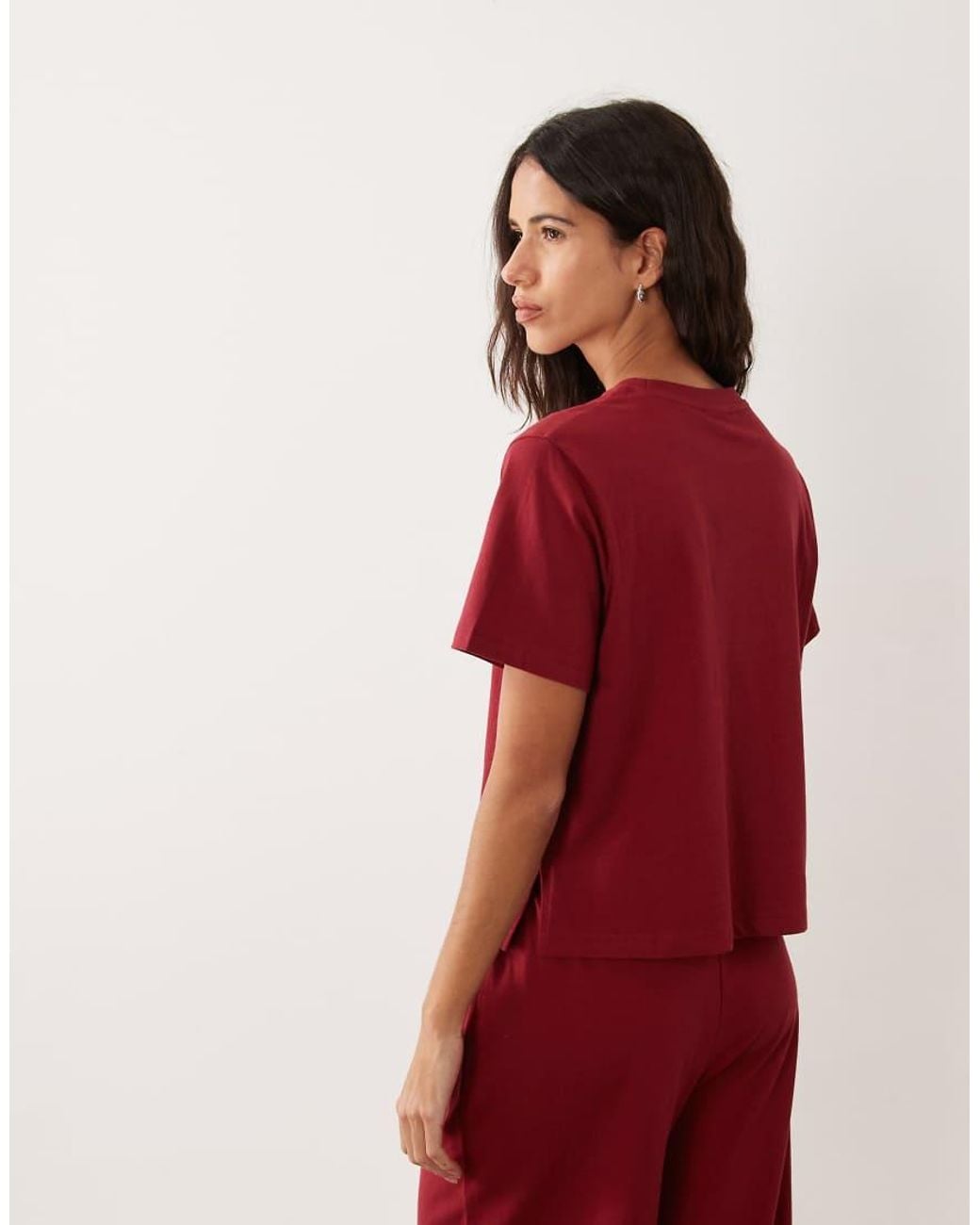 ASOS Red Mix And Match Cotton Oversized Pyjama Tee