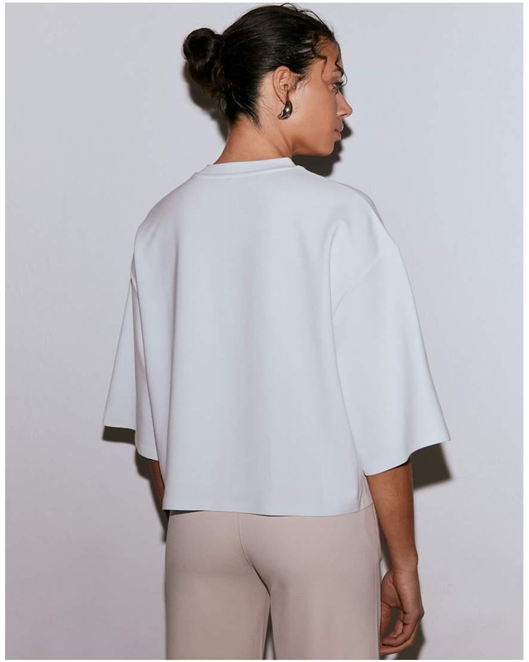Aim'n Luxe Boxy T-Shirt Met Korte Mouwen in het White