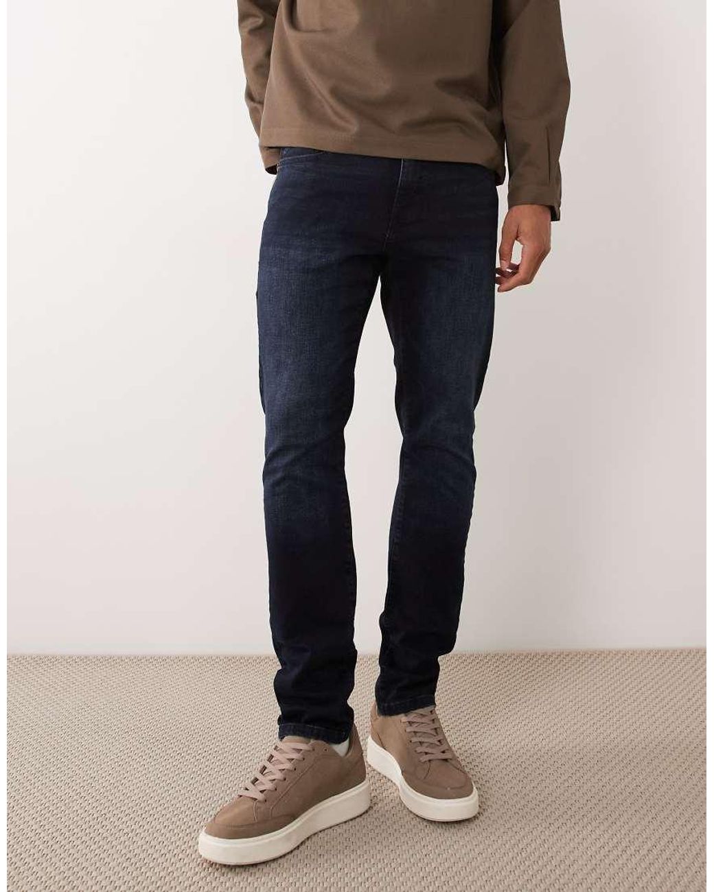 Vaqueros De Corte Slim Con Lavado Negro Azulado Loom De Only & Sons de hombre de color White