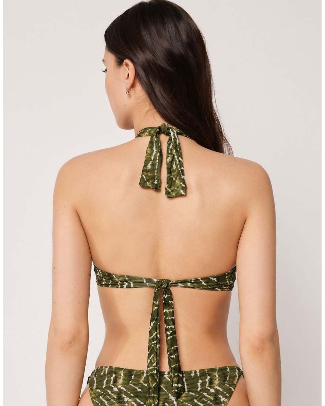 Calzedonia Green Bandeau Bikini Top Natural Tie-Dye