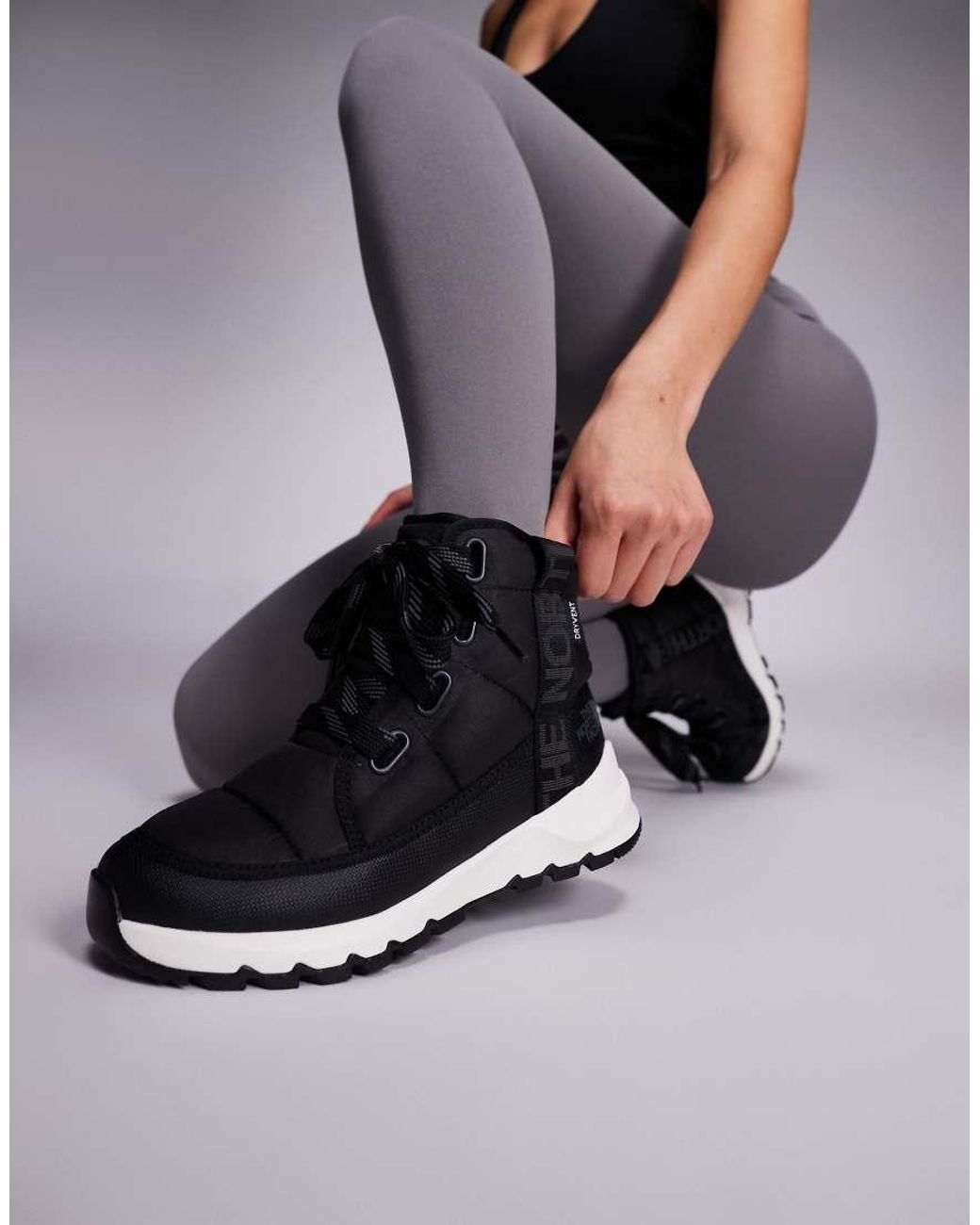 The North Face Black Thermoball Lace-Up Luxe Waterproof Boots