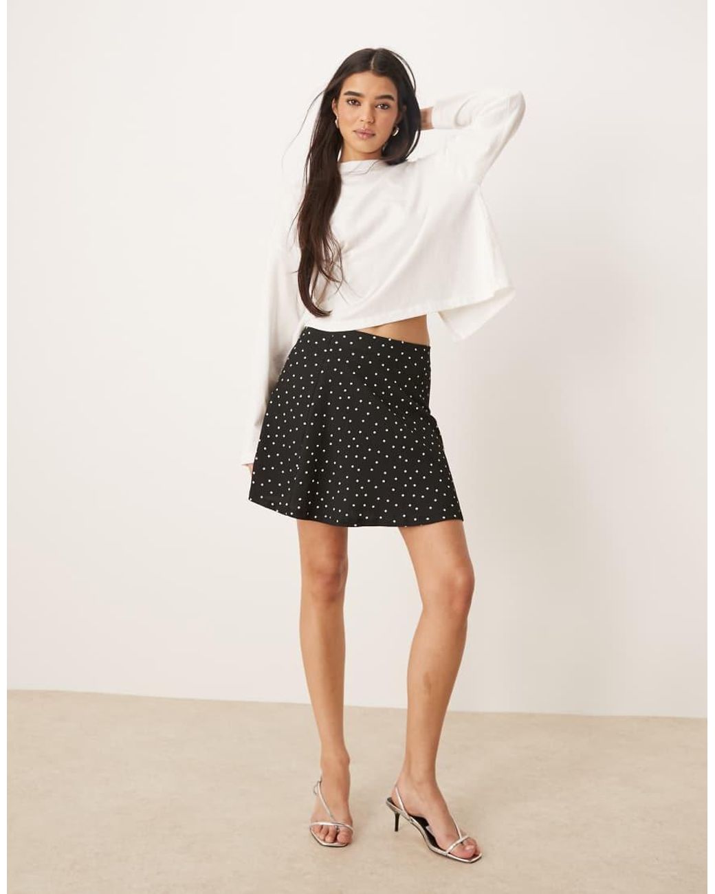 ASOS White Long Sleeve Tee With Tie Back Top