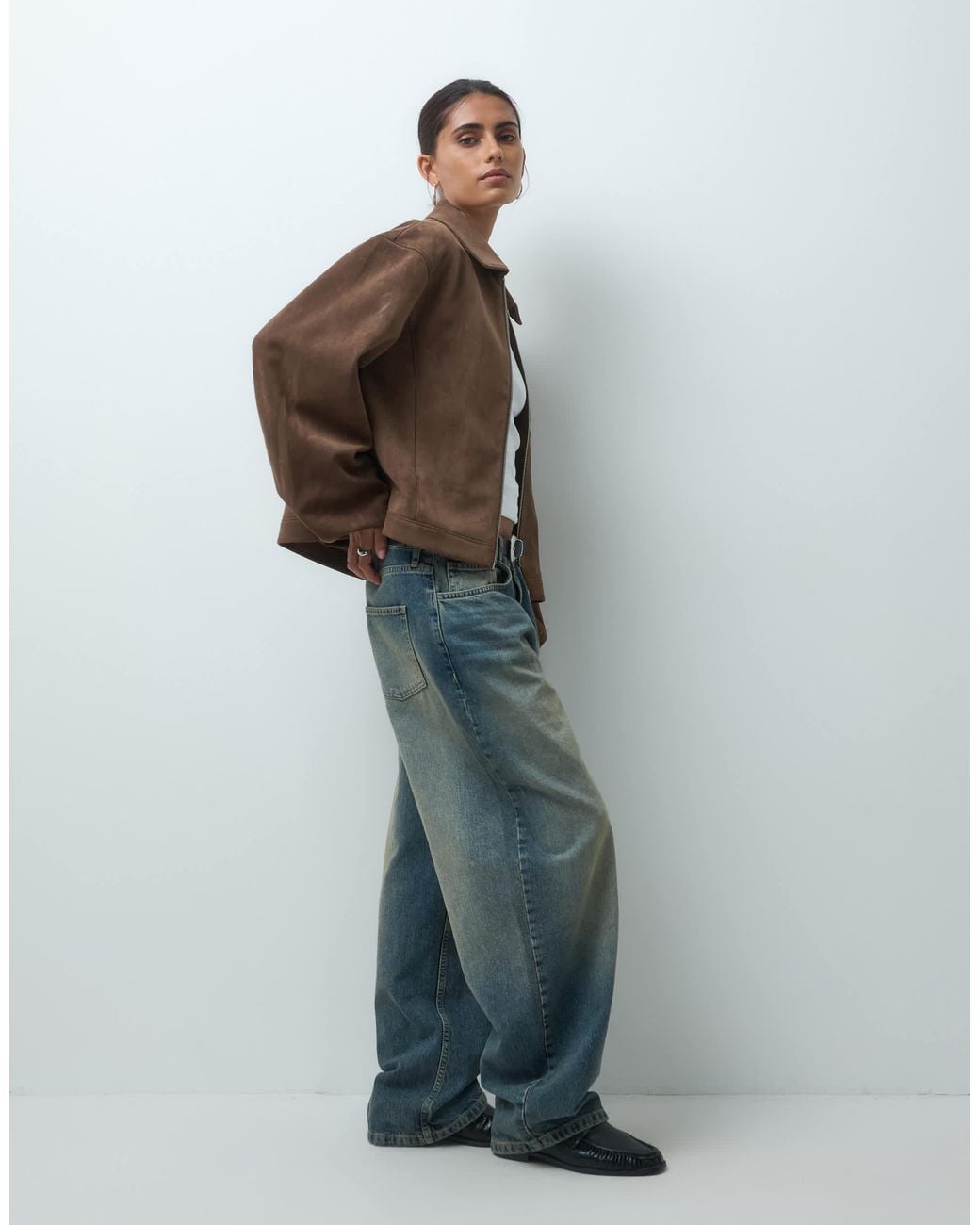 Object Brown Premium Suede-look Short Jacket