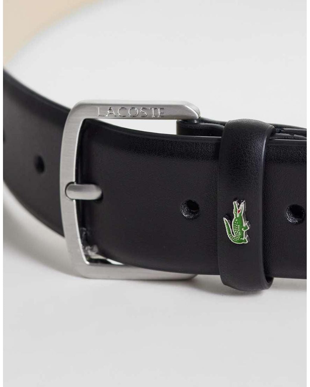 Lacoste White Leather Belt for men