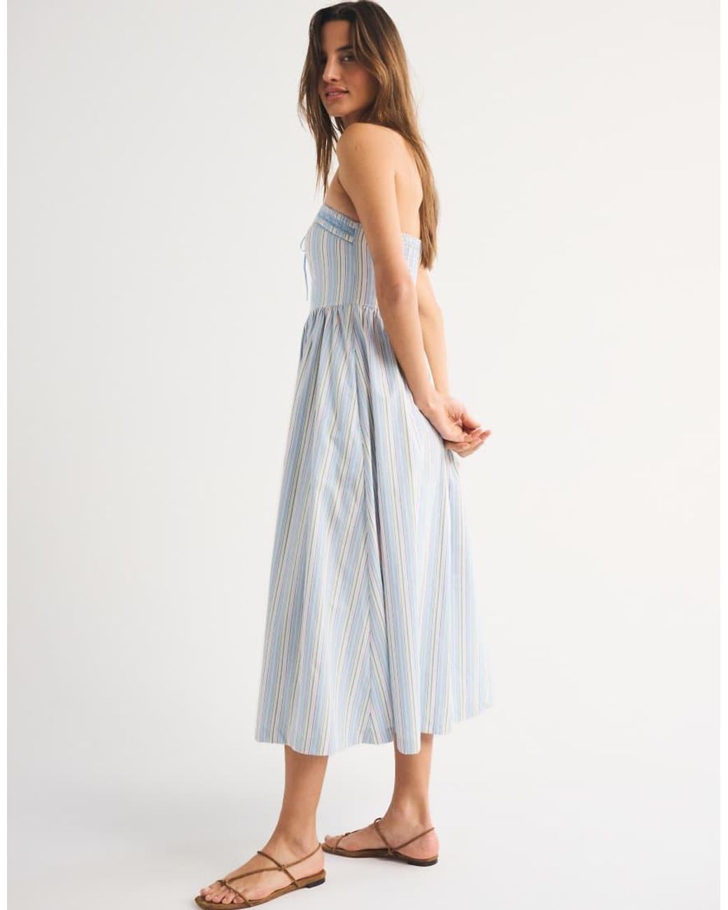 Abercrombie & Fitch White Bandeau A Line Midi Dress