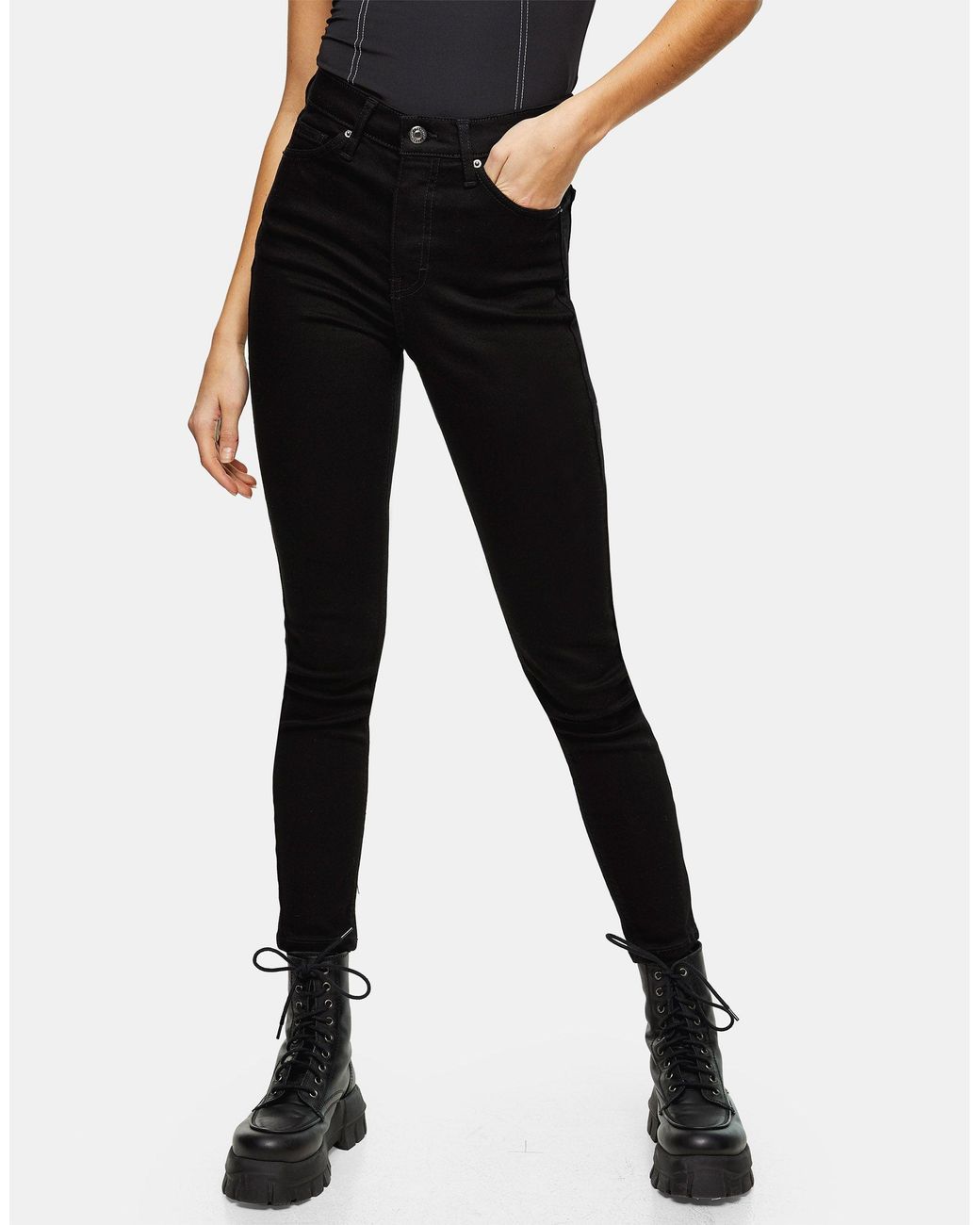 TOPSHOP Denim Jamie Jeans in Black | Lyst