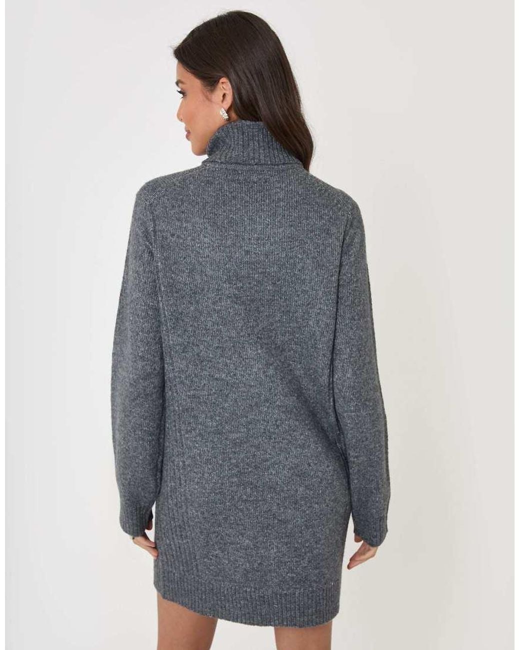 Threadbare Gray Turtle Neck Mini Jumper Dress