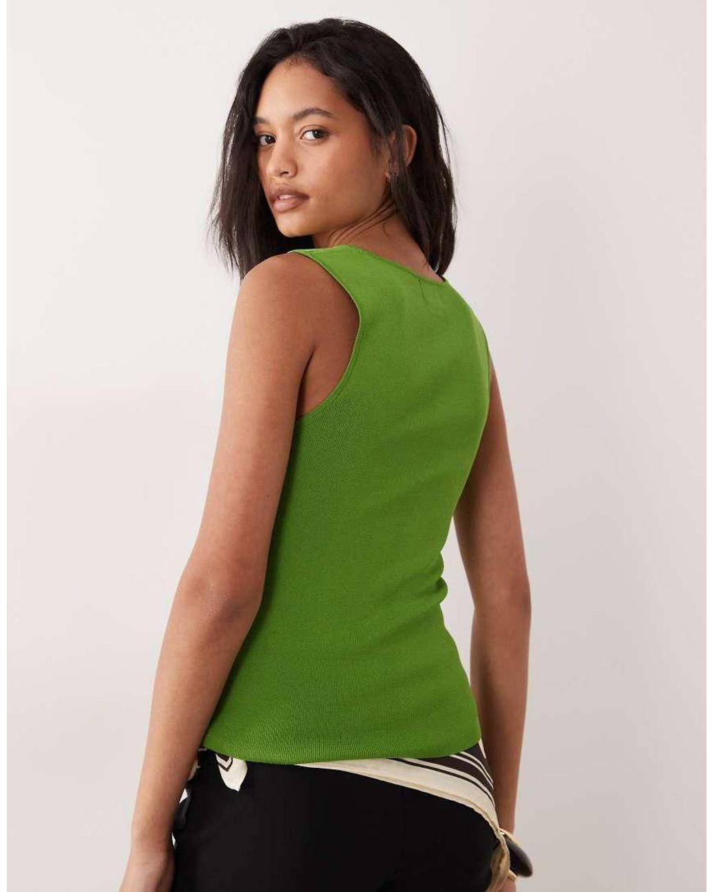 ASOS Green Knitted Compact Square Neck Cami