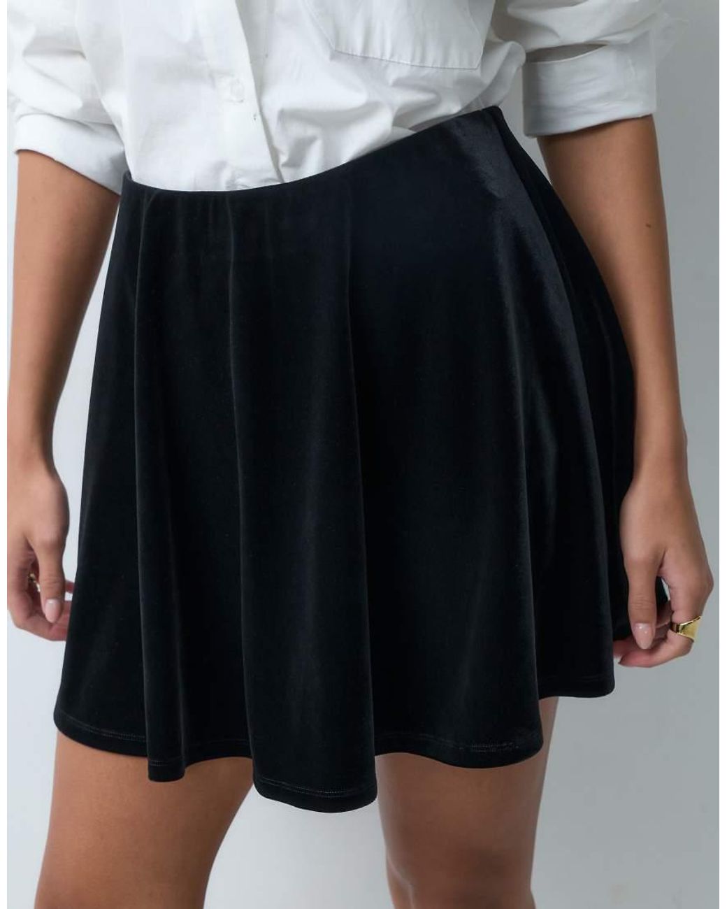 ASOS White Velvet Mini Skirt