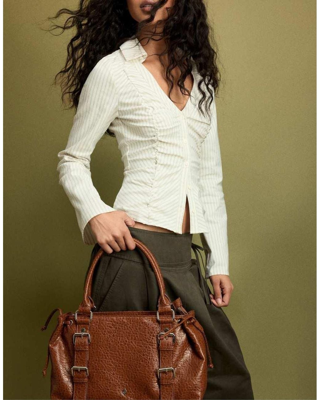 Stradivarius Brown City Crossbody Bag