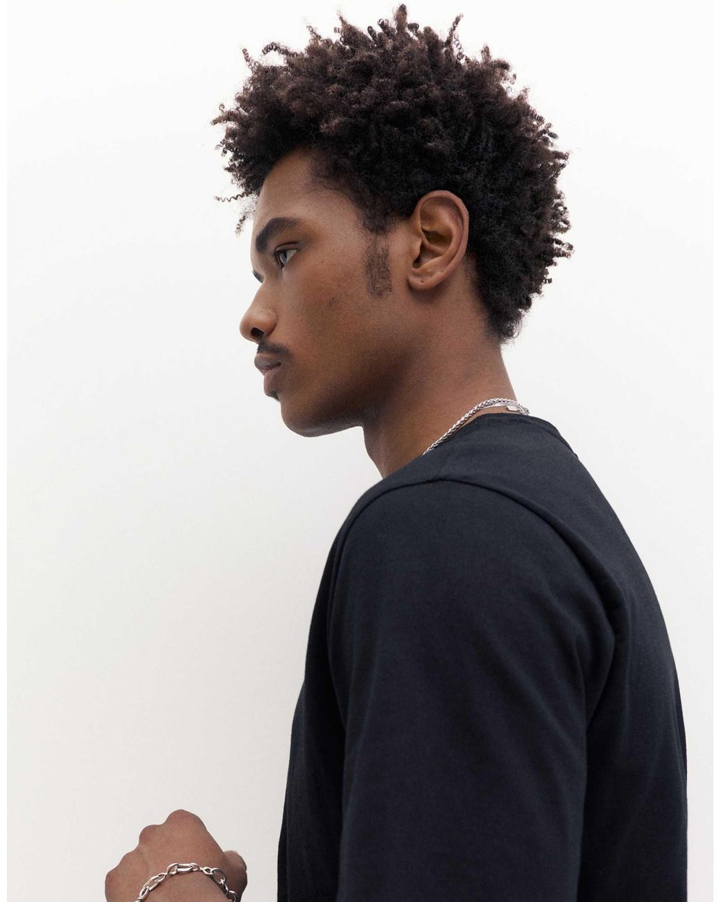 Pull&Bear – kurzärmliges basic-t-shirt aus baumwolle in Black für Herren