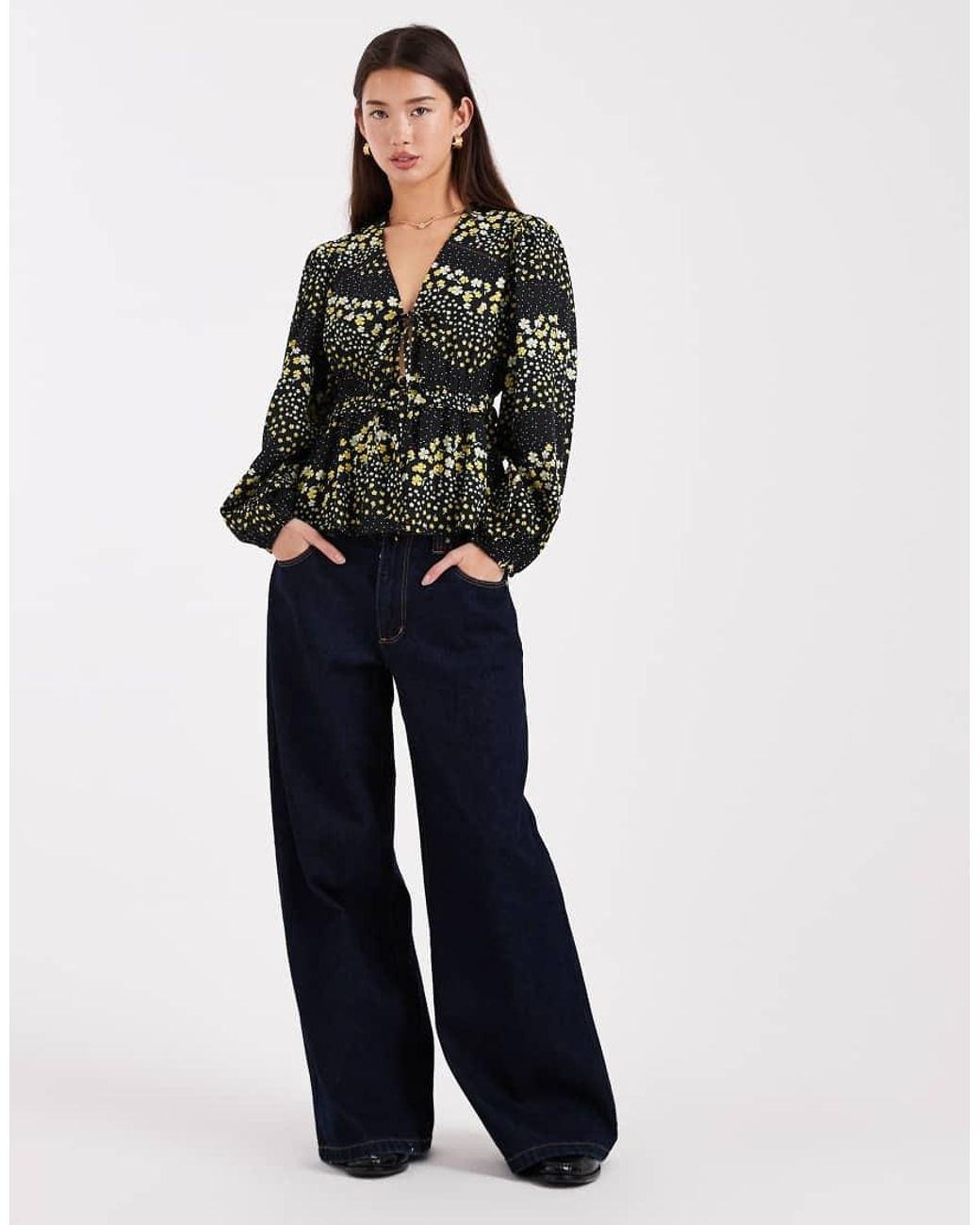 Wednesday's Girl Black Long Sleeve Floaty Blouse