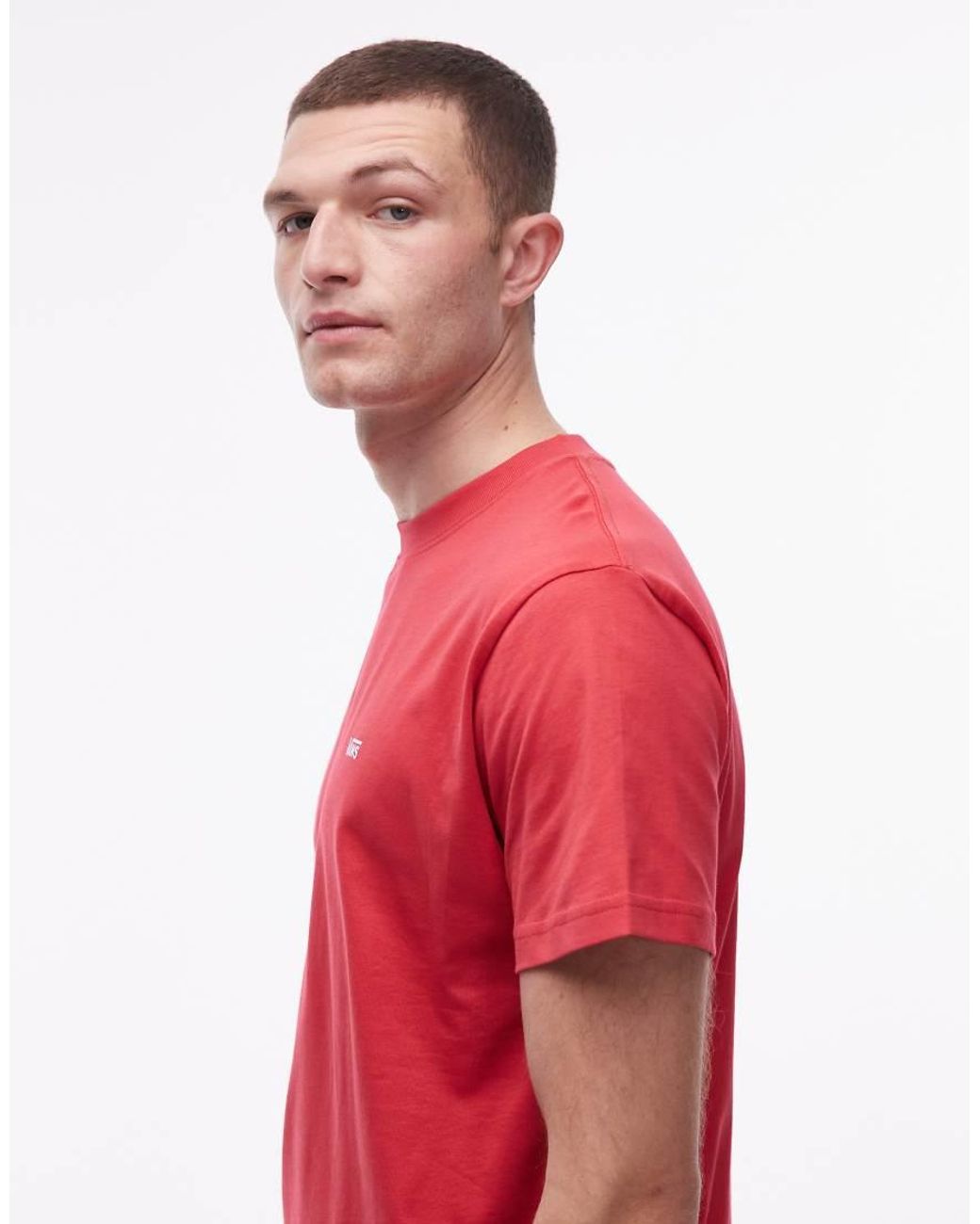 Vans Red Left Chest Logo T-shirt for men