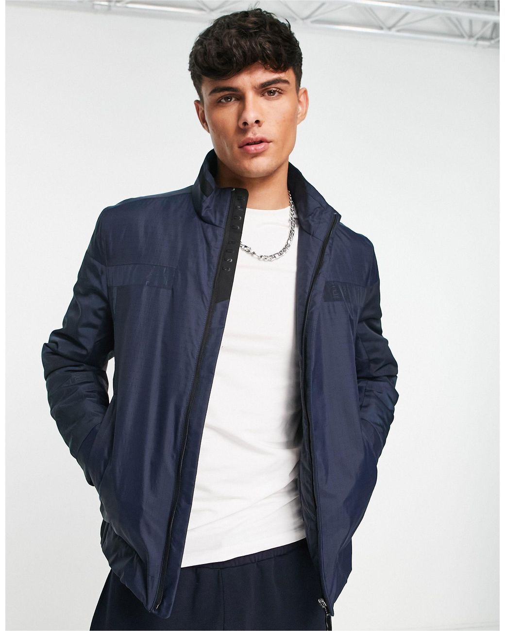 BOSS by HUGO BOSS Boss Athleisure J Rupa Bomber Jacket With Packable Hood  in Blue for Men | Lyst UK