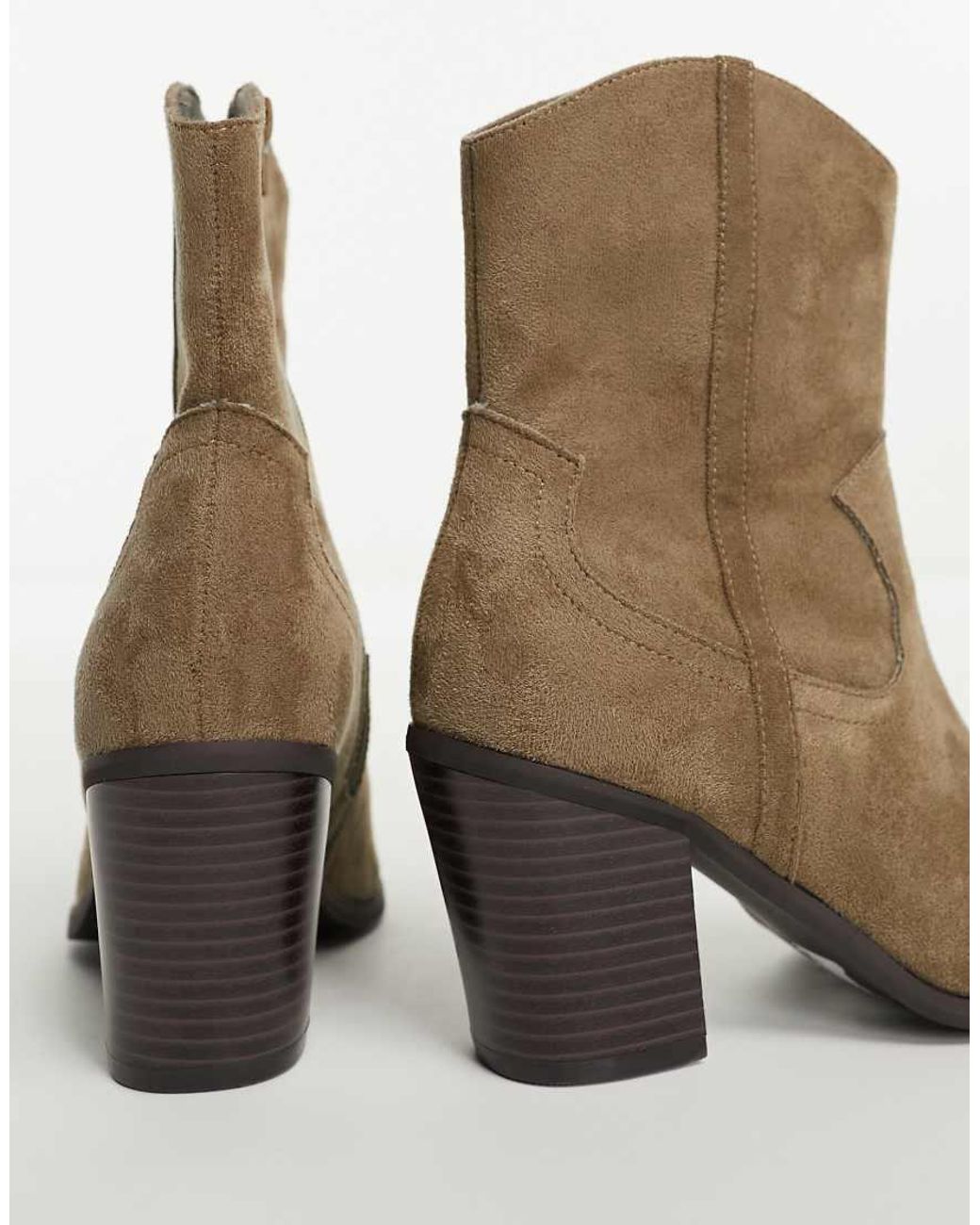 ASOS White Wide Fit Rational Heeled Western Boots
