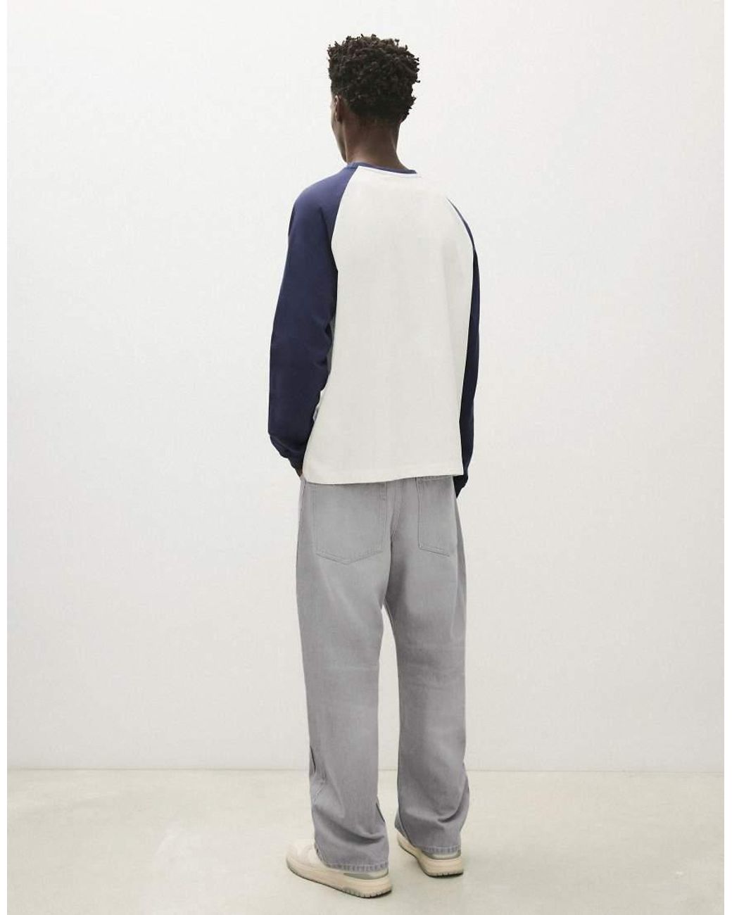 Bershka White Loose Fit Jeans for men