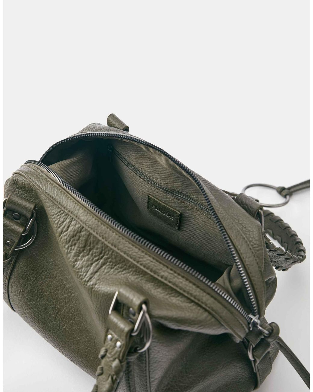 Pull&Bear Green Schultertasche mit ring-detail