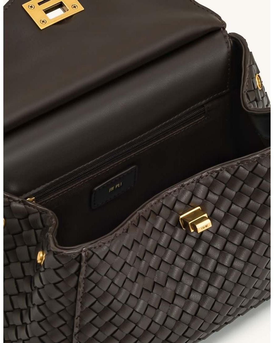 JW PEI Black Lucia Woven Top Handle Back