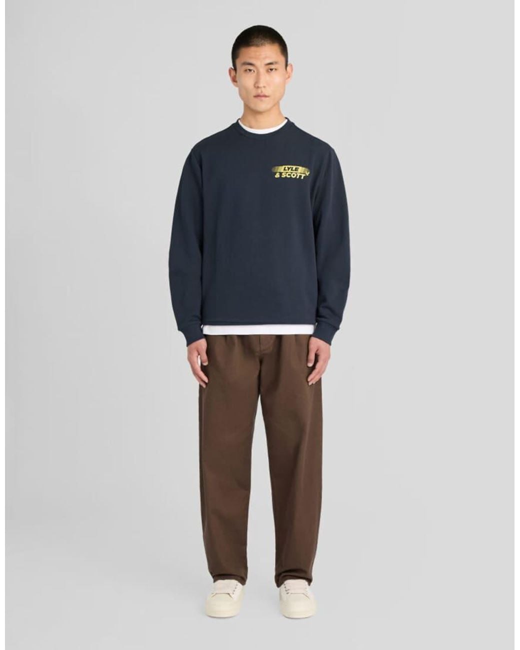 Lyle & Scott Blue Mid Layers Branded Repeat Graphic Sweatshirt for men