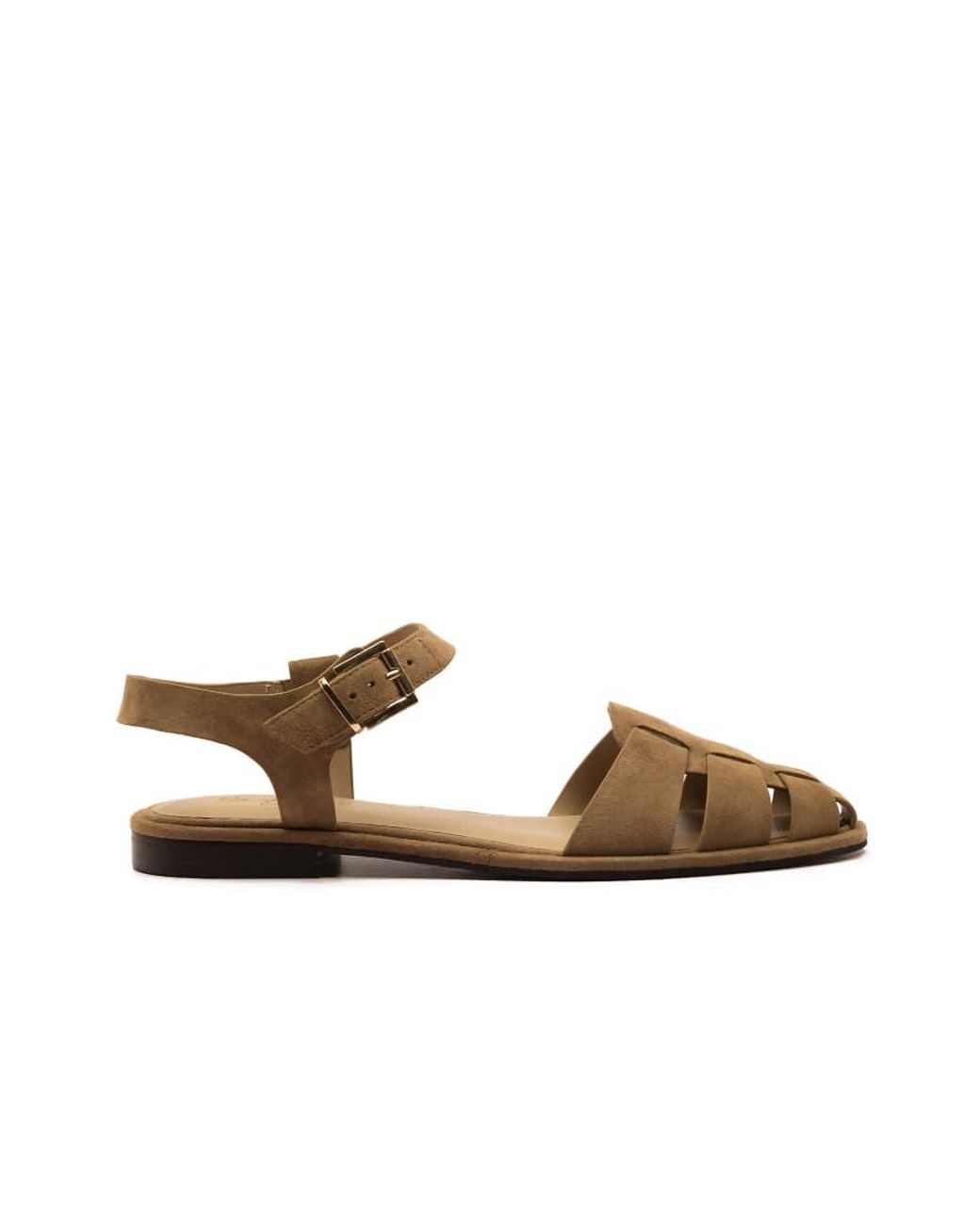 OFF THE HOOK Brown Lilly Leather Fisherman Flat Sandals