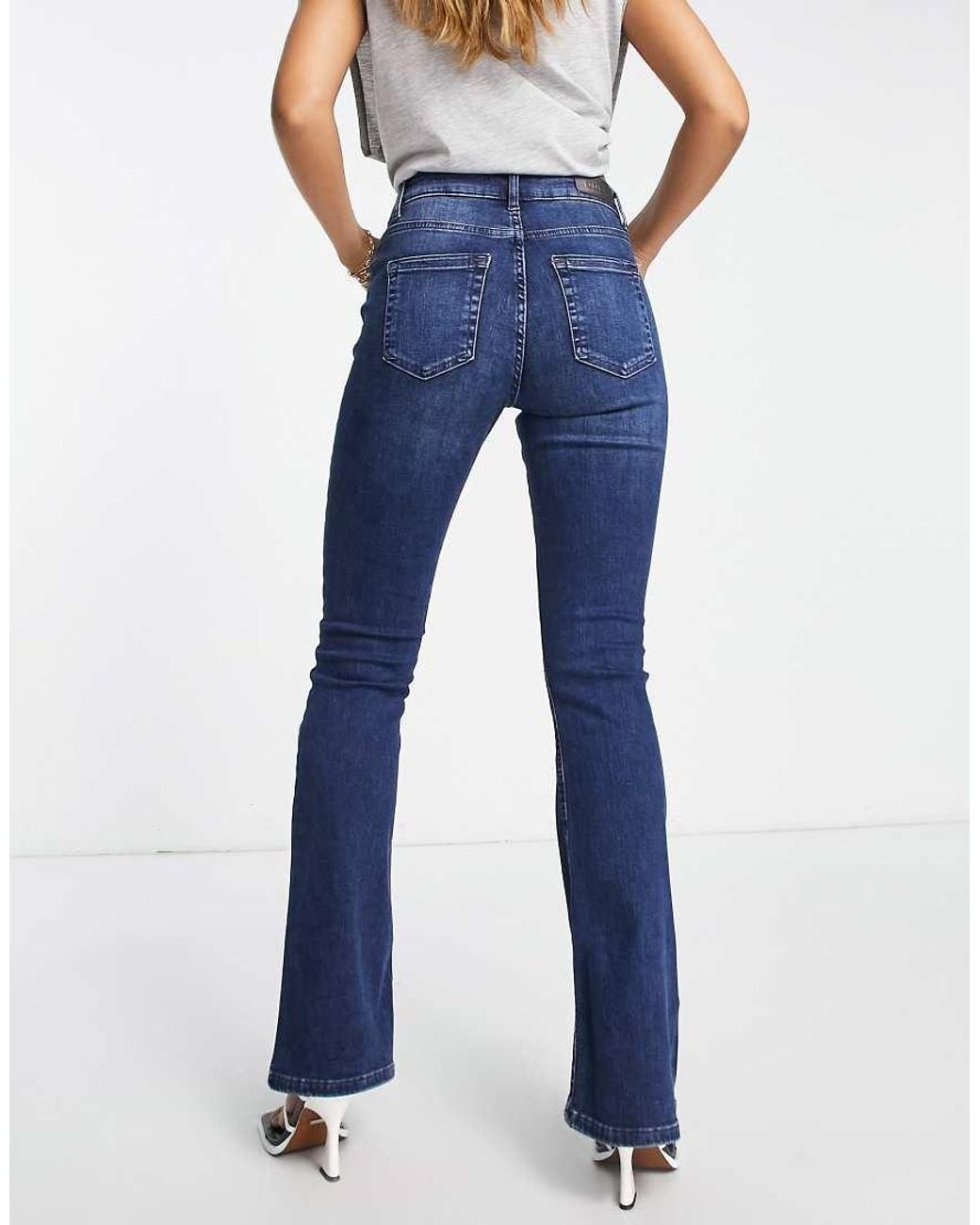 ONLY Blue Blush Mid Waisted Flared Jeans
