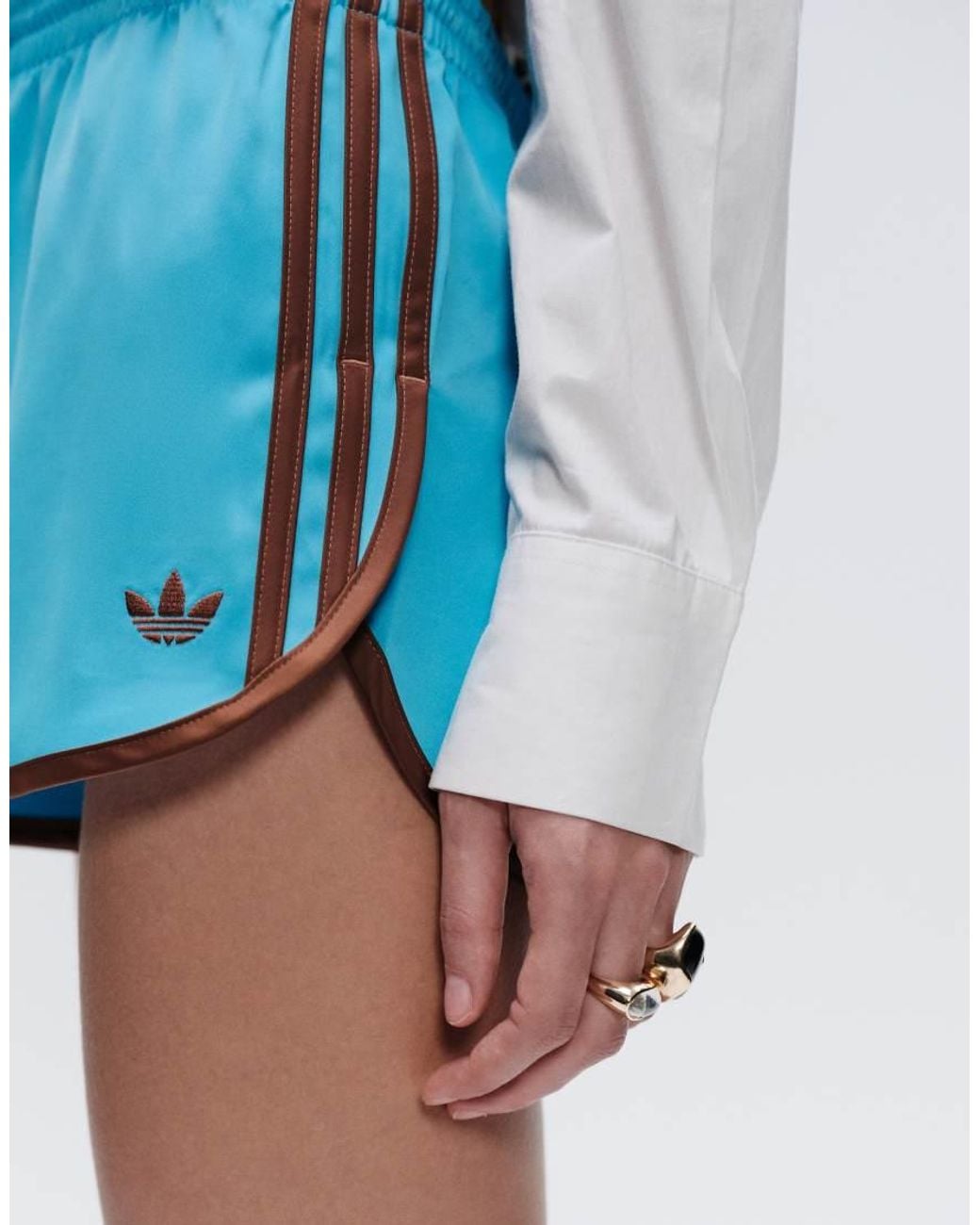 Adidas Originals White X Asos Three Stripe Sprinter Shorts