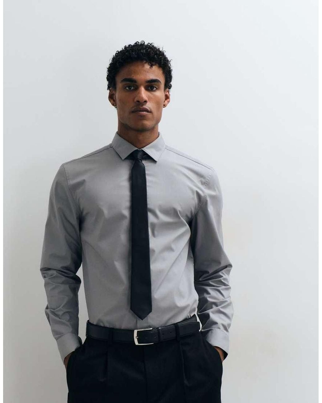 ASOS Gray Regular Fit Smart Shirt for men
