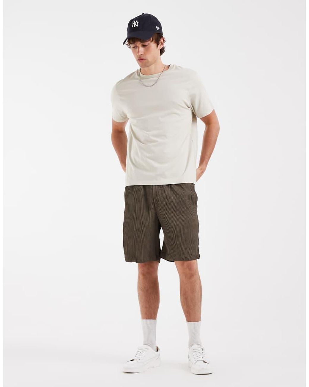 Jack & Jones Gray Plisse Shorts for men
