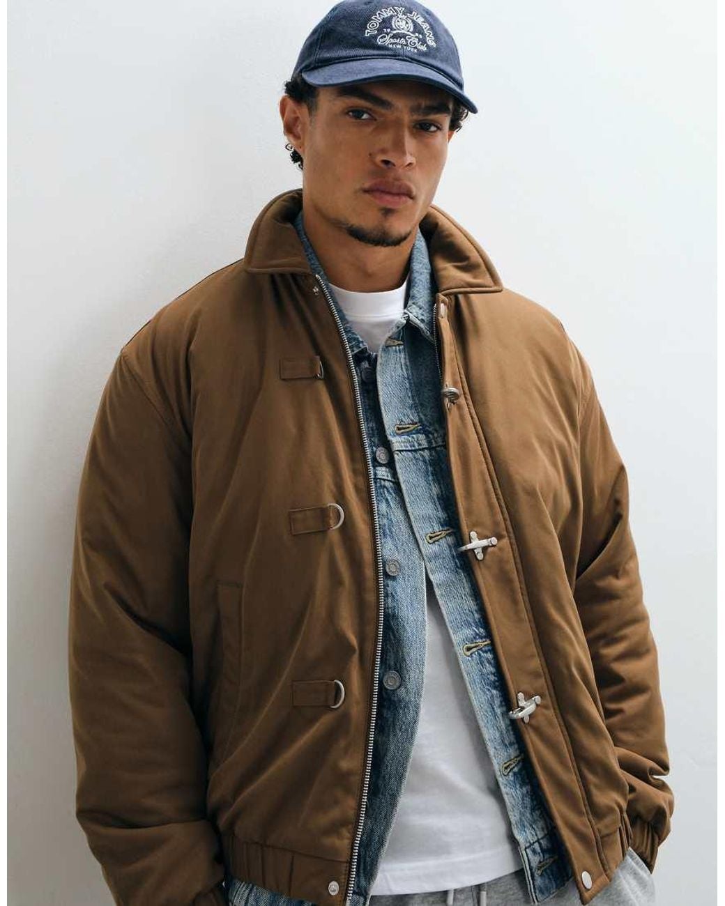 ASOS Gray Oversized Bomber Jacket for men